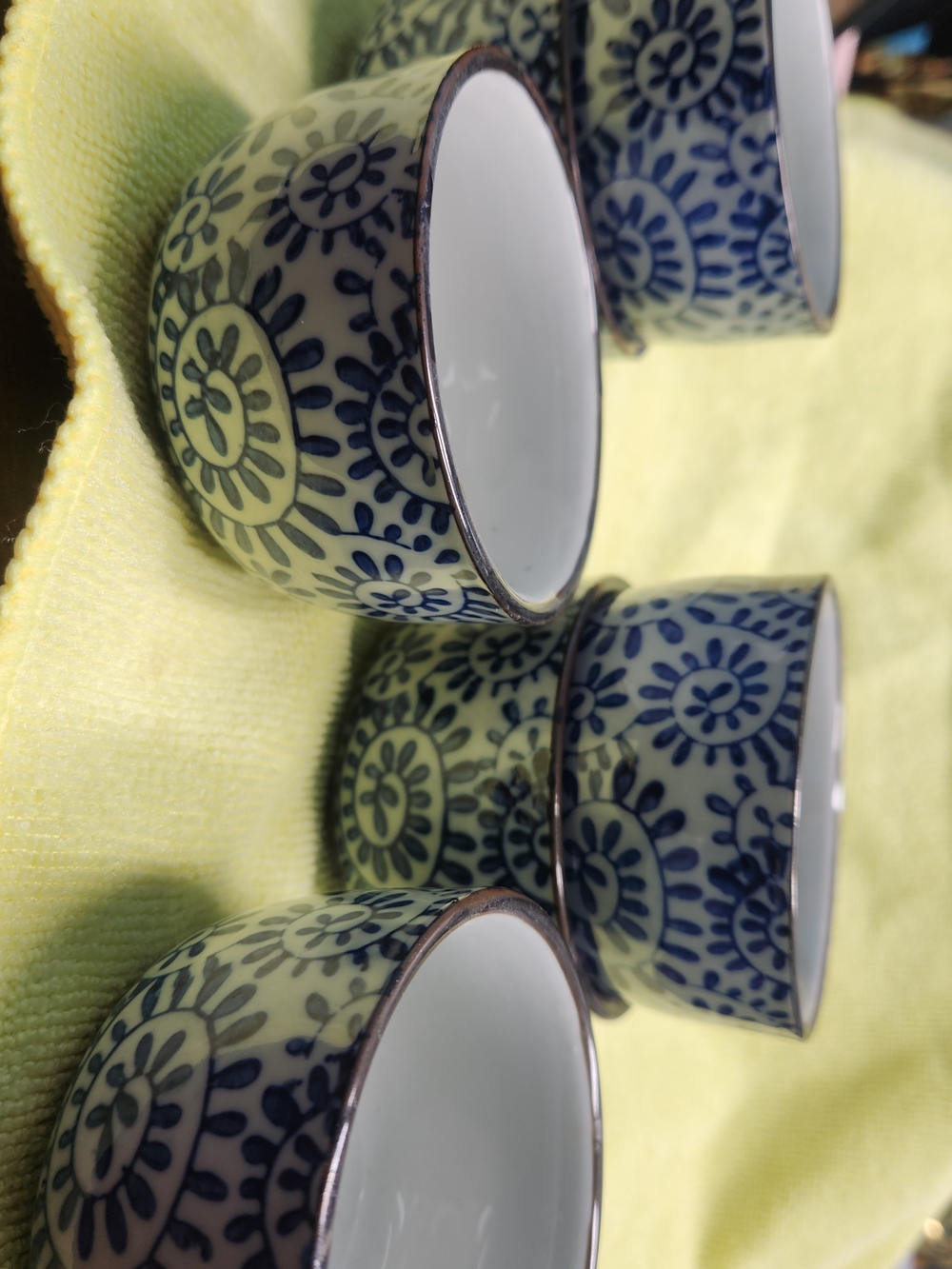 Blue Floral Porcelain Tea Cup Set - Unbranded